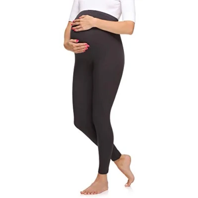 Abbildung von Merry Style Damen Lange Umstandsleggings aus Viskose MS10 297 (Graphite, M)