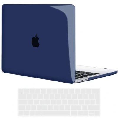 Abbildung von TECOOL Hülle Case kompatibel mit MacBook Pro 15 Zoll 2019 2018 2017 2016 (A1990 A1707) Touch Bar, Ultradünne Schutzhülle Hartschale u. EU Tastaturschutz, Kristall Dunkelblau