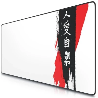 Abbildung von TITANWOLF XXL Speed Gaming Mauspad 900 x 400mm Mousepad Tischunterlage Large Size verbessert Präzision und Geschwindigkeit Japan Ink Letters Design