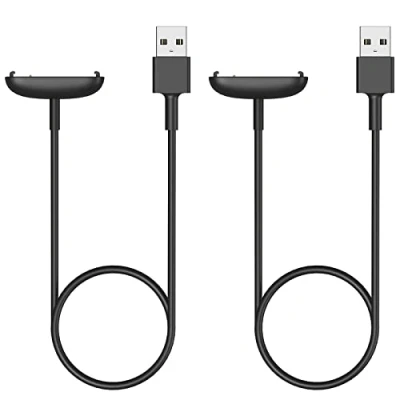 Abbildung von MoKo 2 Stück Ladekabel Kompatibel mit Fitbit Inspire 3, Magnetische Ersatz Ladegerät Ladestation 100cm USB Kabel, Schwarz