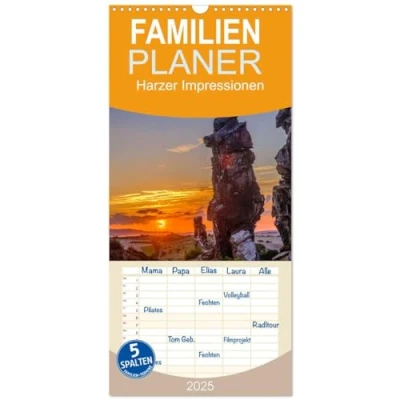 Abbildung von Familienplaner 2025 Harzer Impressionen mit 5 Spalten (Wandkalender, 21 cm x 45 cm), CALVENDO