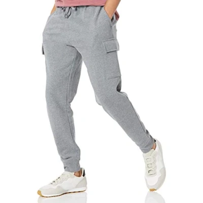 Abbildung von Amazon Essentials Herren Cargo Fleece Jogginghose, Hellgrau Meliert, XL