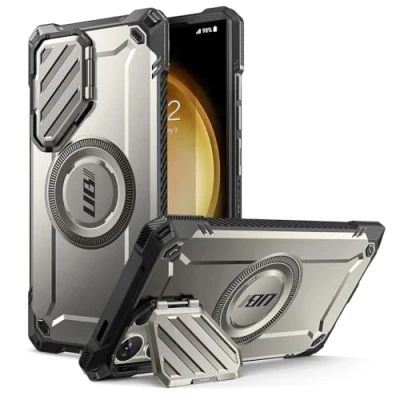 Abbildung von SUPCASE UB Mag XT Schutzhülle für Samsung Galaxy S24 Ultra (Version 2024), [Metall Kamera Abdeckung] Extremer Objektivschutz, schlanke, robuste Hülle mit integriertem Ständer (Tigray)