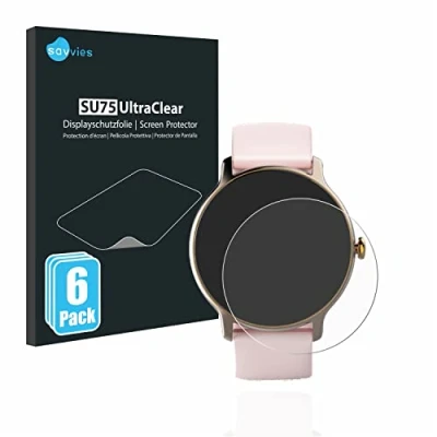 Abbildung von Savvies 6 Stück Schutzfolie für Hama Fit Watch 4910 Displayschutz Folie Ultra Transparent