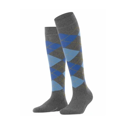 Abbildung von Burlington Damen Kniestrümpfe Marylebone W KH Wolle lang gemustert 1 Paar, Grau (Dark Grey 3070) neu umweltfreundlich, 36 41