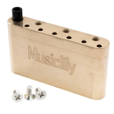Abbildung von Musiclily Ultra 41mm Messing Tremolo Block 52,5mm String Spacing für PRS SE Style E Gitarre Brücke
