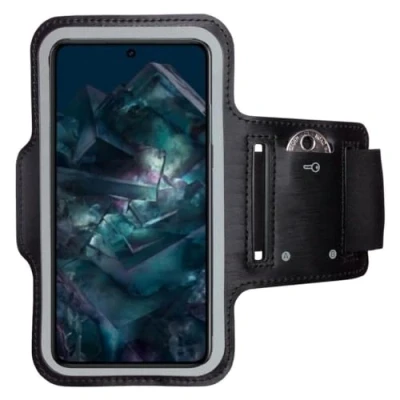Abbildung von CoverKingz Sportarmband kompatibel mit Google Pixel 8 Pro Armtasche Schlüsselfach Oberarm Halterung Sport Laufarmband Handy Armband Schwarz