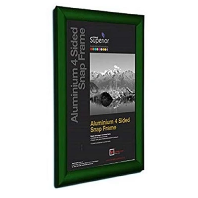 Abbildung von Seco A4 Aluminium 4 seitig, 25 mm Frontlader Bilder /Posterrahmen Grün