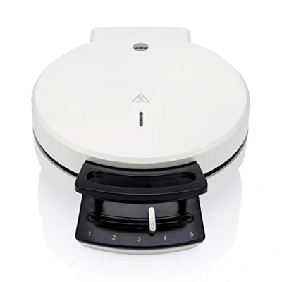 Abbildung von Wilfa Tradition Single Waffeleisen Herz Waffeln 16cm Durchmesser 750 Watt Antihaftbeschichtung &amp; Signalleuchte Luftlöcher im Deckel zur Dampfentweichung (weiß)