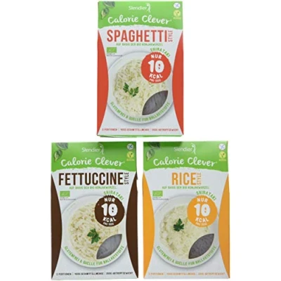Abbildung von Slendier Bio Konjak Nudel Fitness Probierpaket: 2 x Fettuccine Style 250g, Spaghetti Rice 250g