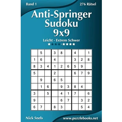 Abbildung von Anti Springer Sudoku 9x9 Leicht bis Extrem Schwer Band 1 276 Rätsel