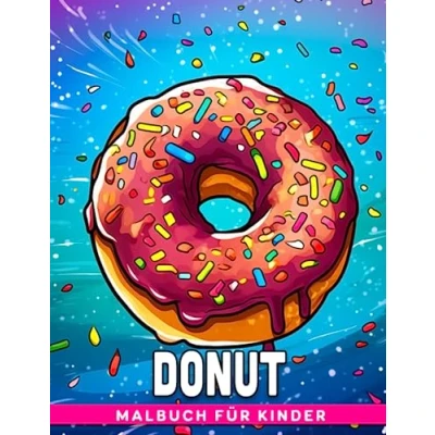 Abbildung von Donut Malbuch für Kinder: 30 Ausmalbilder mit köstlichen Desserts zum Ausmalen und Entspannen das perfekte Geschenk kleine Kinder.