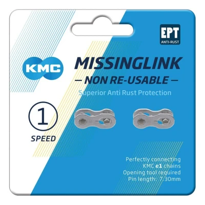 Abbildung von KMC Unisex Erwachsene Silver Kettenverschlussglied e1NR EPT, Silber, für 6,7 7,3 mm Ketten