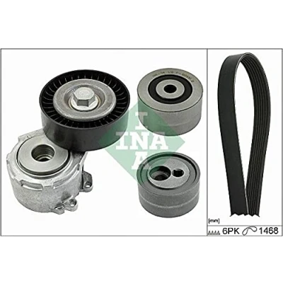 Abbildung von INA 529 0156 10 Keilrippenriemensatz Generatorfreilauf prüfen und ggf. erneuern PEUGEOT: 206 Schrägheck, SW, 306 Schrägheck