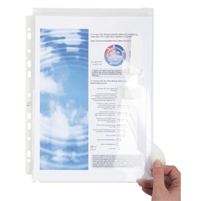 Abbildung von Exacompta 5505E 10er Pack Premium PP Kunststoff Prospekthüllen. für DIN A4 transparent glasklar seitlich offen Klarsichtfolie Plastikhülle Klarsichthülle ideal Ordner Ringbücher und Hefter