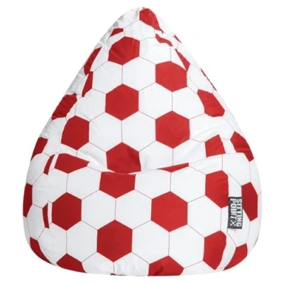 Abbildung von Sitting Point Sitzsack Fußball FANKURVE XL in rot weiß, ca. 220L