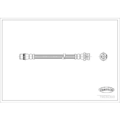 Abbildung von CORTECO 19030300 Bremsschläuche Hinterachse 185 RENAULT: Kangoo I, SCENIC 2, ESPACE 4