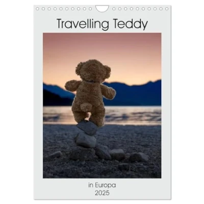 Abbildung von Travelling Teddy in Europa (Wandkalender 2025 DIN A4 hoch), CALVENDO Monatskalender