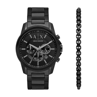 Abbildung von Armani Exchange Banks SET Chronograph, Herren, Größe: One Size, Black