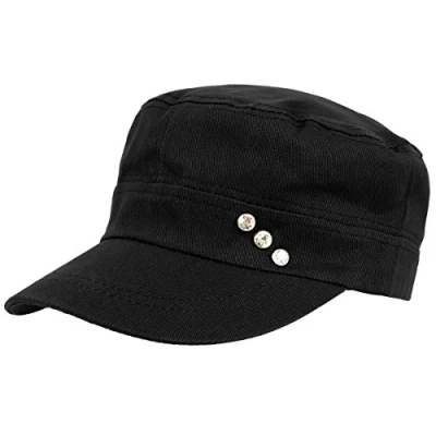 Abbildung von dy_mode Baseball Cap Damen Kappe Schirmmütze Mütze Military Style K006 (K006 Schwarz)