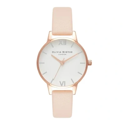 Abbildung von Olivia Burton Analog Quarzuhr für Damen mit Rötliches Lederarmband OB16MDW21