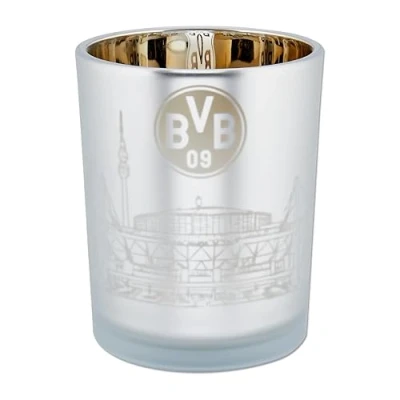Abbildung von BVB Borussia Dortmund Windlicht Skyline Dortmund, grau, großes Teelicht