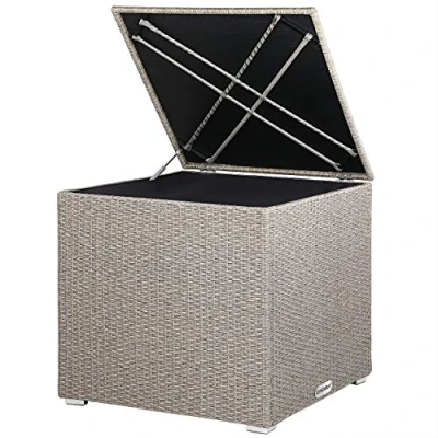 Abbildung von Casaria Auflagenbox, 318 L mit Deckel 75x75x70cm Wasserdicht Gasdruckfeder Garten