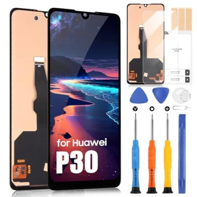 Abbildung von LCD Display für Huawei P30 Bildschirm ELE L29 L09 TL00 L04 Touchscreen Digitizer Assembly mit Reparatur Set (6,1 Zoll, Schwarz)