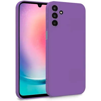 Abbildung von MyGadget Hülle für Samsung Galaxy A24 4G Zweilagige Handyhülle mit Kameraschutz Cover Innenfutter &amp; Silikon außen Lila