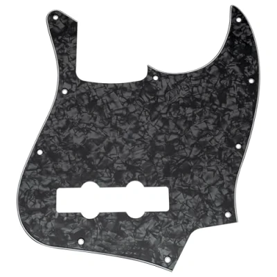 Abbildung von Musiclily 10 Löcher J Bass Pickguard JB Schlagbrett für Fender American/Mexican Standard Jazz Bass,4 lagig Black Pearl