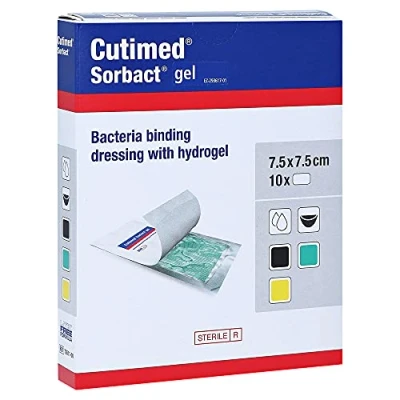 Abbildung von Cutimed Sorbact Gel Kompressen 7,5x7,5 c 10 St