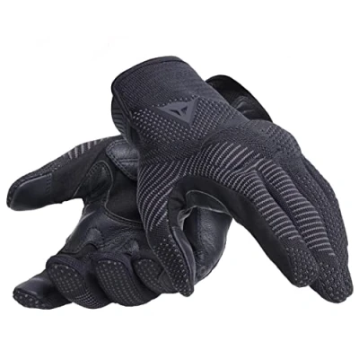 Abbildung von Dainese Argon Gloves, Motorrad Handschuhe für Männer mit Knöchelschutz, Reißverschluß, Touchscreen Kompatibilität, Herren S, Schwarz