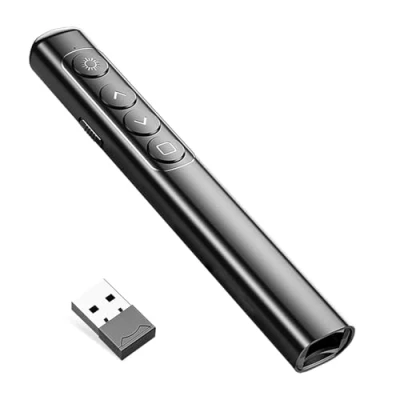 Abbildung von Neoreser Presentation Clicker, Pointer für Präsentationen via USB Empfänger, Rot Präsentationsfernbedienung Windows 7/8/ 10/ Mac/Linux/Android/PowerPoint, Lehrer, Büro, Berichte(Black)