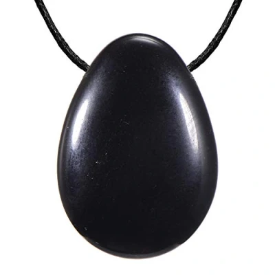 Abbildung von Morella Kette mit Anhänger Halskette 80 cm (1 tlg), Damenkette Edelstein in Tropfenform, Chakra, im Samtbeutel