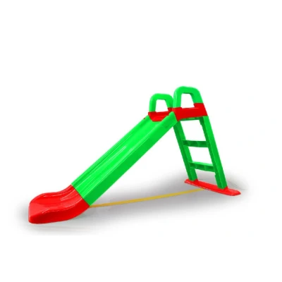 Abbildung von JAMARA 460502 Rutsche Funny Slide aus robustem Kunststoff, Rutschauslauf für sanfte Landungen, Breite Stufen und Sicherheitsgriffe, Stabilisierungsseil, grün
