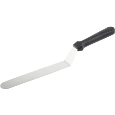 Abbildung von APS Winkelpalette BLUE Profi Streichmesser/Glasurmesser mit flexibler Edelstahl Klinge und schwarzem Kunststoff Griff, Klingenmaß 34 x 5 cm, Gesamtlänge 47,5 cm