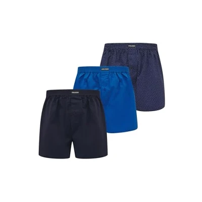 Abbildung von Lyle &amp; Scott Darwin Boxershorts aus Baumwolle 3er Set Unterhosen Herren Lockerer Sitz Elastischer Bund mit Schriftzug Adler Logo