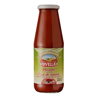 Abbildung von 12x Divella Delizie Campagnole Passata di Pomodoro Tomatenpaste Tomaten sauce 100% Italienisch 680g + Italian Gourmet Polpa 400g