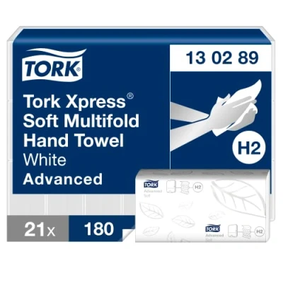 Abbildung von Håndklædeark Tork H2 Xpress Soft Multifold Advanced 2 lags hvid (21 pakker x 180 ark)