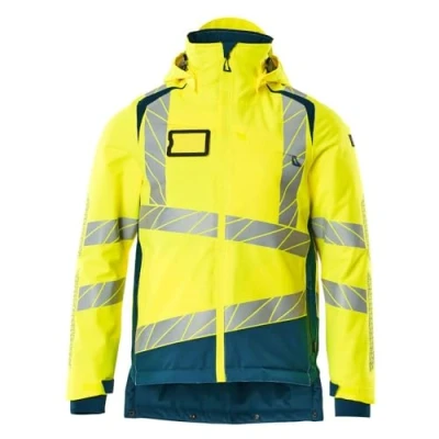 Abbildung von Mascot 19035 449 1744 Accelerate Safe Atmungsaktiv Wind und Wasserdicht Climascot Futter Zweifarbig Winterjacke, Hi Vis Gelb/Dunkelpetroleum, 2XL Größe