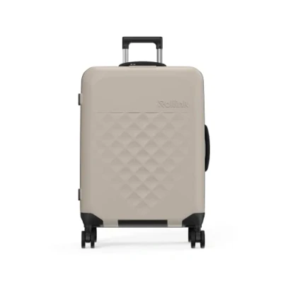 Abbildung von Rollink Vega 360 Spinner Leichter, Faltbarer Koffer für platzsparendes Verstauen. (Warm Grey, Check In M)