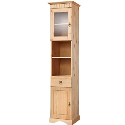 Abbildung von Clever Moebel Hochschrank aus Kiefernholz im Landhausstil, gelaugt Badmöbel