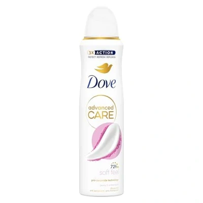 Abbildung von Dove Advanced Care Soft Feel Deospray mit feuchtigkeitsspendender und hautfreundlicher Formel, ohne Alkohol, trockene Haut bis zu 72 Stunden, Deodorant für Damen Herren, 6 Stück à 150 ml
