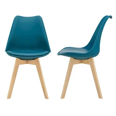 Abbildung von en.casa Esszimmerstuhl (Set, 2 St), »Fläten« Küchenstühle aus Kunstleder gepolstert Türkis