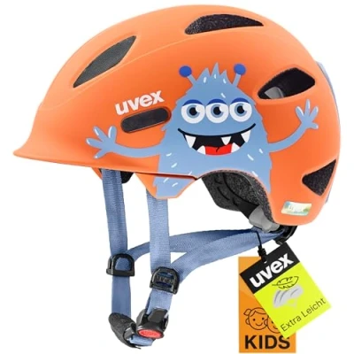 Abbildung von uvex OYO Style Leichter Kinder Helm für intergierter Seitenschutz individuelle Größenanpassung Monster Papaya matt 50 54 cm
