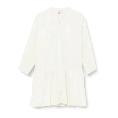 Abbildung von MIMO Mädchen Sommerkleid 24927415 MI01, Wollweiss Mit Silber Streifen Und Punkten, 122