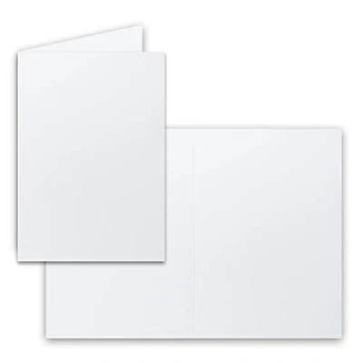 Abbildung von 100 Faltkarten B6 Weiß (Rein Weiß) Blanko Doppel Karten 12 x 17 cm sehr formstabil für Drucker geeignet Serie: FarbenFroh