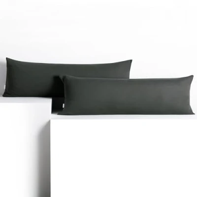 Abbildung von DecoKing 2 Kissenbezüge 40x200 cm Baumwolle Reißverschluss Graphit Amber