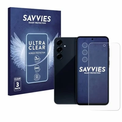 Abbildung von Savvies 6 Stück Schutzfolie für Samsung Galaxy A35 5G (Display+Kamera) Displayschutz Folie Ultra Transparent