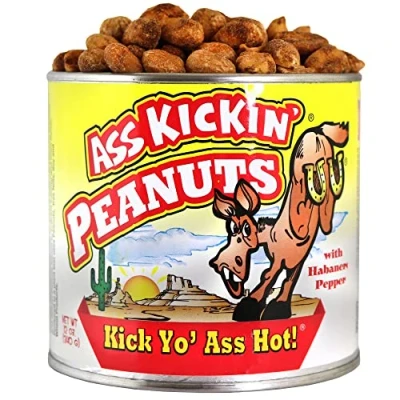 Abbildung von ASS KICKIN&#039; Habanero Pepper Spicy Hot Peanuts 12 Unzen Ultimate Gourmet Gift Probieren Sie es aus, wenn sich trauen!